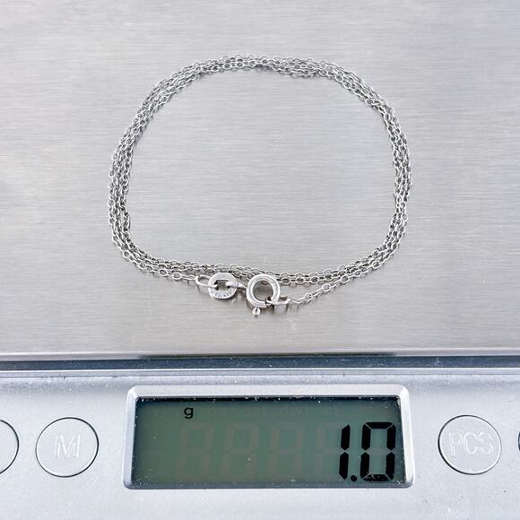 Vintage Italy Sterling Silver 925 0.6mm Cable Chain Necklace 18.5" - Picture 3 of 3